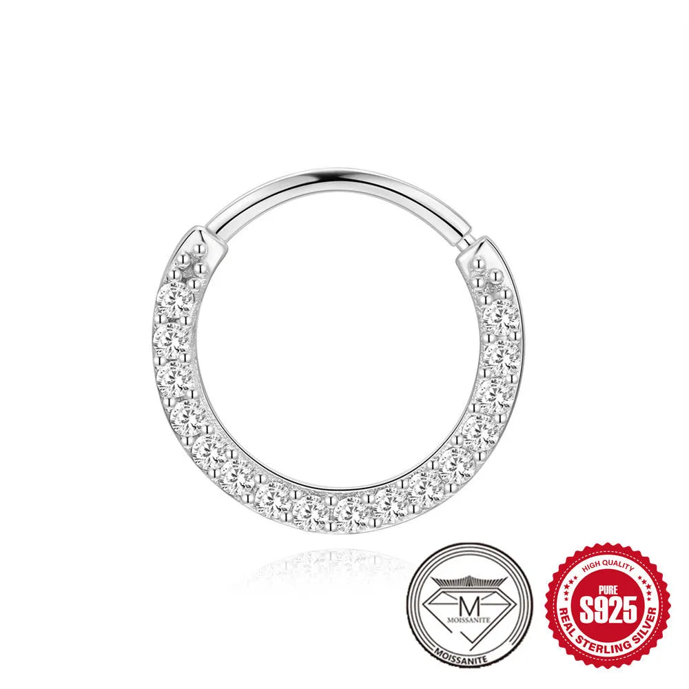 S925 sterling silver geometric stud earrings with petal diamond design, showing triangle and flower shapes.