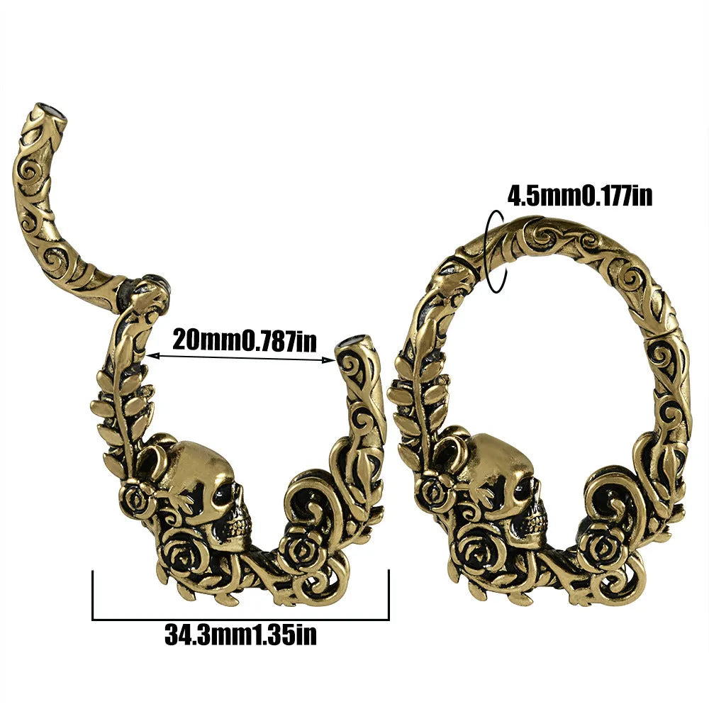 Stainless steel earrings with totem pattern design in various electroplated colours