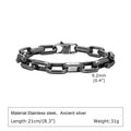 Square chain men's bracelet in titanium steel with electroplated finish showing geometric link design
