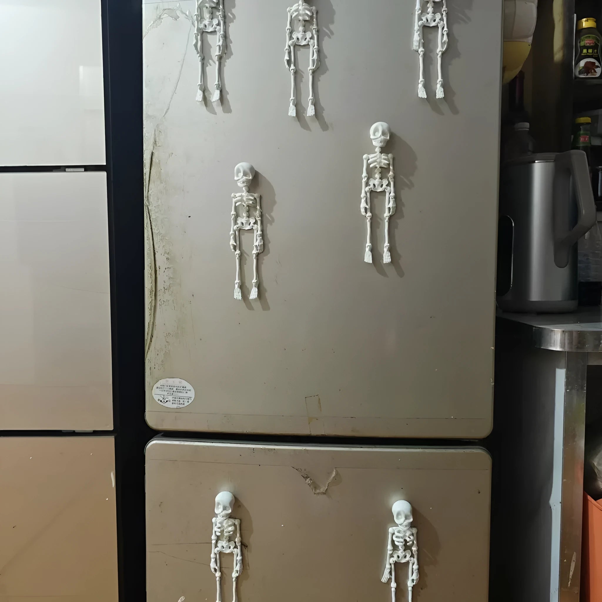 3D printed Halloween skull refrigerator magnet in modern art style