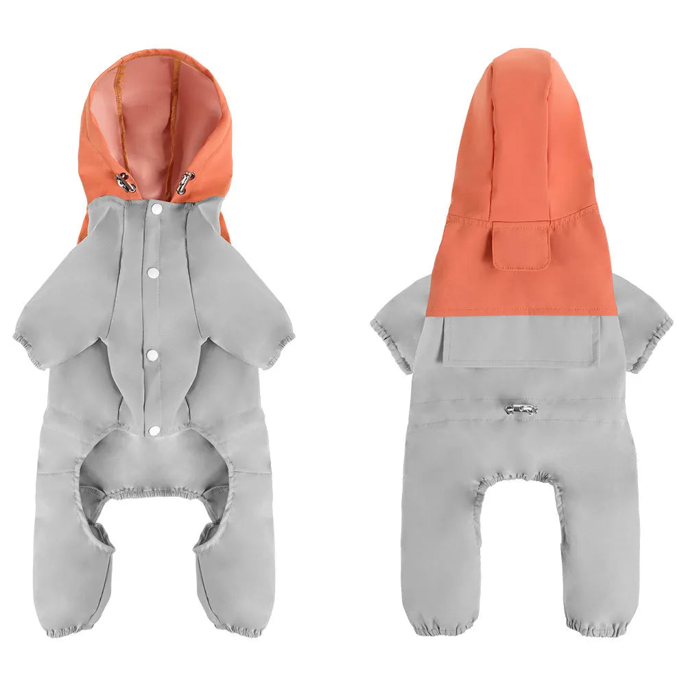 British style waterproof polyester dog jacket for small and medium sized dogs in army green colour
