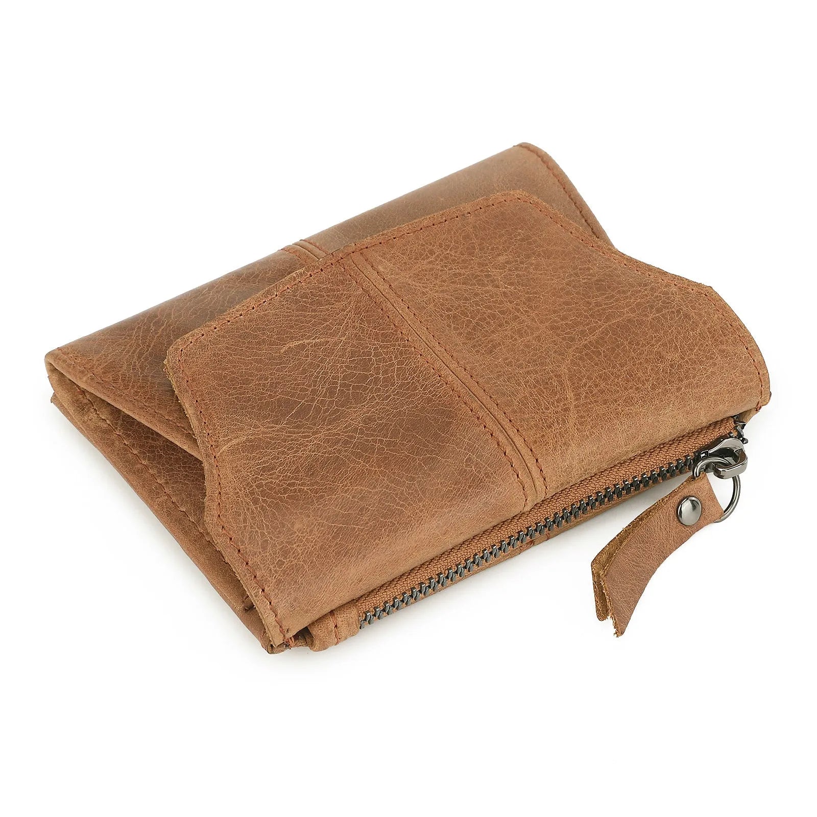 Genuine cowhide leather coin purse with lock closure in a choice of six colours including black, brown and olive green.