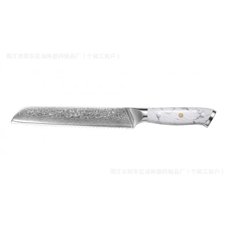 Damascus pattern VG10 steel chef knife with 21cm blade and 11cm wooden handle