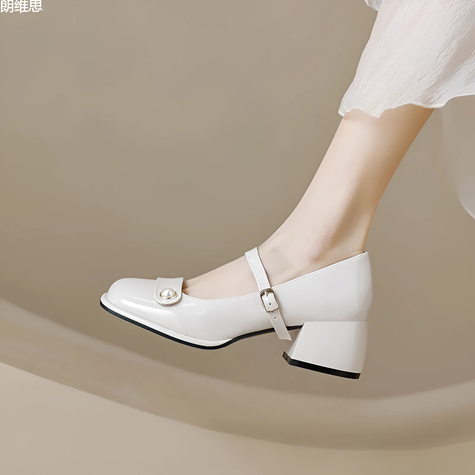 French style women's ankle boots with chunky block heels and patent leather upper in three colour options