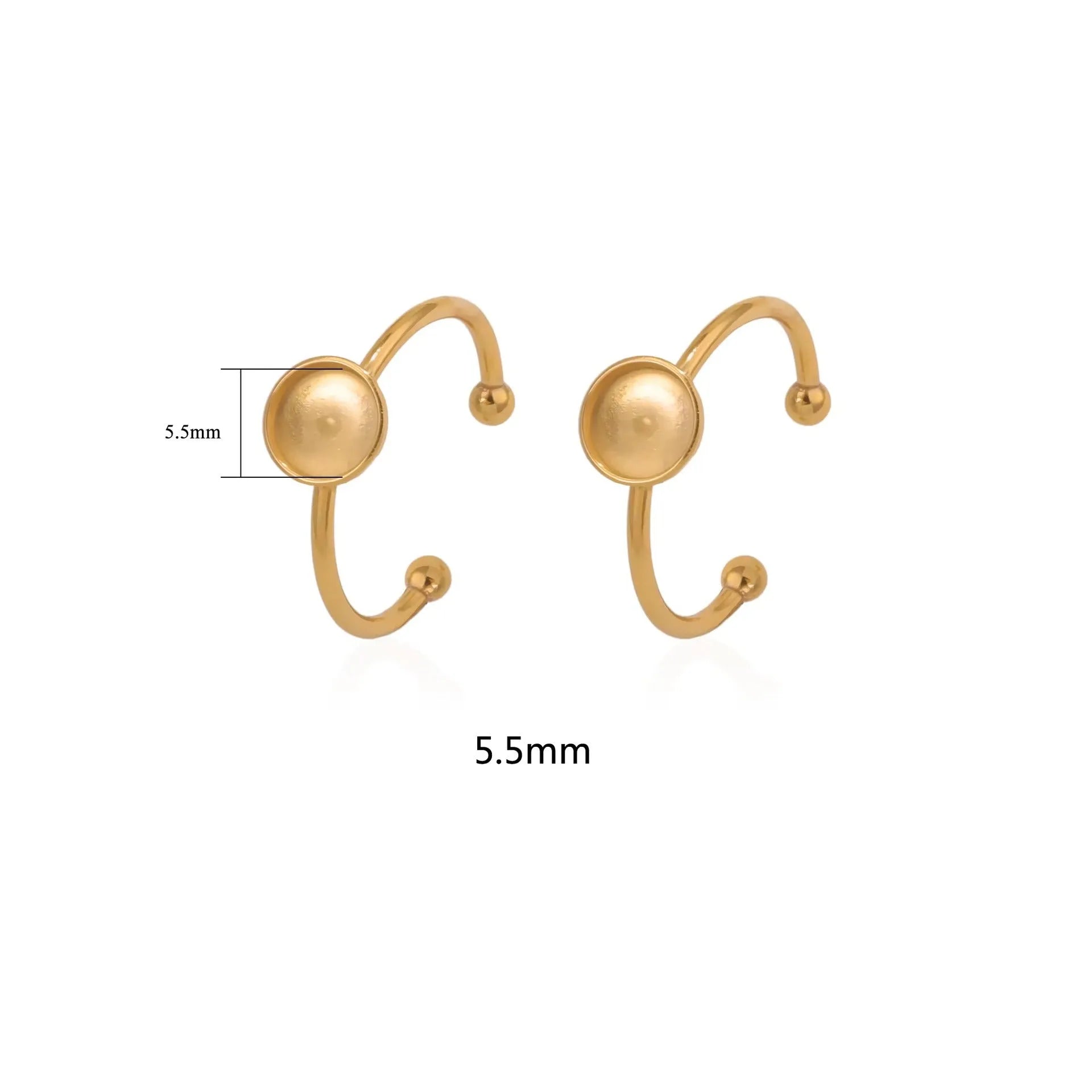 Golden electroplated stainless steel ring settings in various shapes with totem pattern texture and ring holder