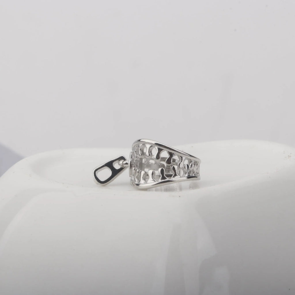 Copper geometric ear clips with bone clip fastening and linear decoration