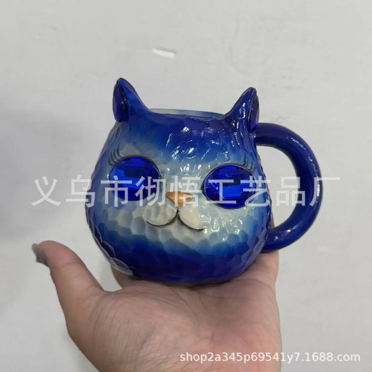Resin cat cup decorative ornament in American style with four colour options
