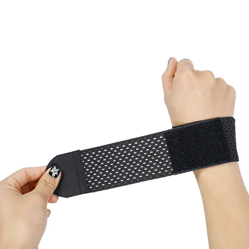 Athletic wristguards with elastic breathable construction in pink, black and grey colour options