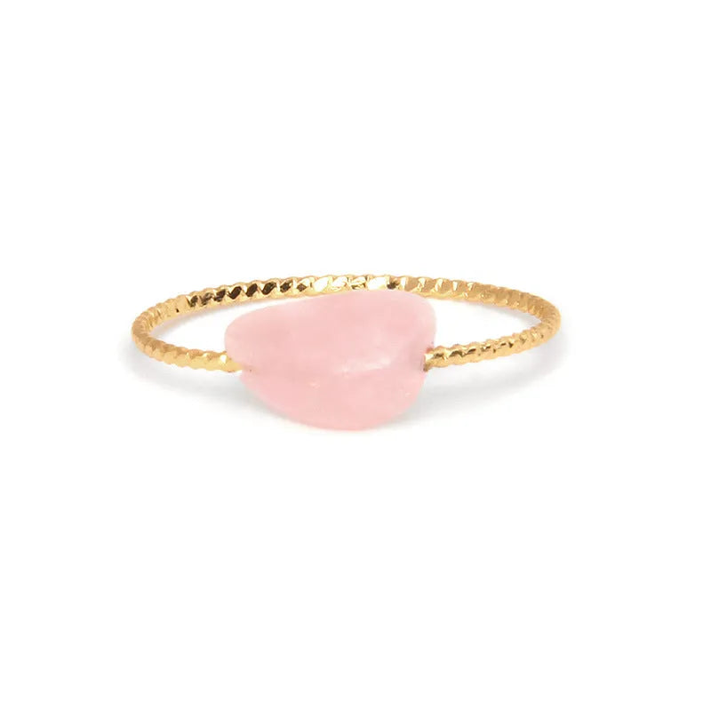Geometric shaped agate ring for women on a hand, showing original design and coloured stone.