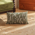 Square jacquard cushion cover with detailed plant and flower pattern in Nordic retro style.