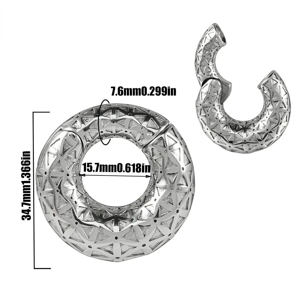 Stainless steel earrings with totem pattern design in various electroplated colours