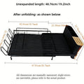 Carbon steel retractable kitchen dish drain rack organising cutlery and cups