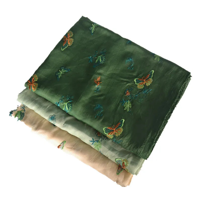Pure ramie fabric for traditional Hanfu construction in beige, grass green, or dark green