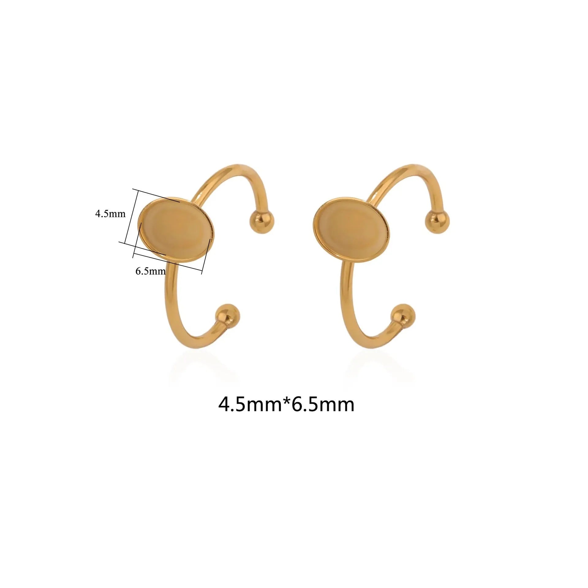 Golden electroplated stainless steel ring settings in various shapes with totem pattern texture and ring holder