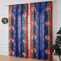 American-style rectangular Christmas printed polyester curtain showing red plaid design with semi-sunshade function