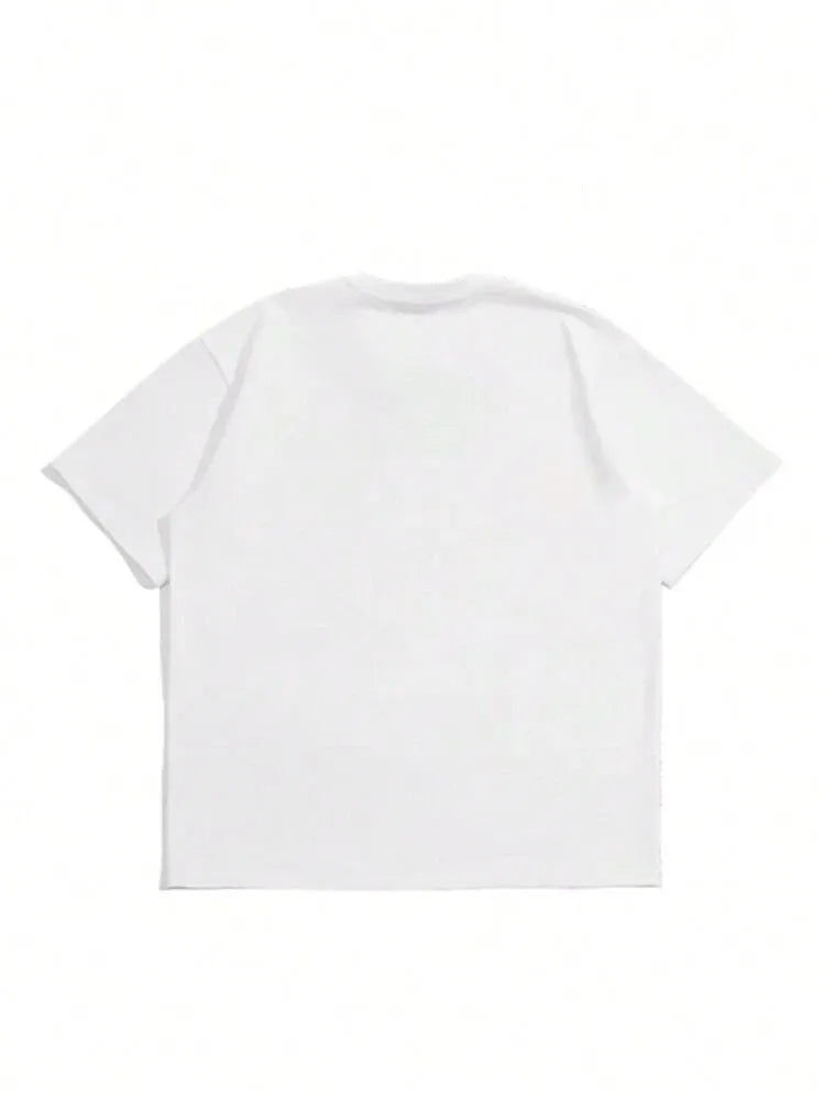 Men's pure cotton short sleeve t-shirt in Japanese retro style solid colour