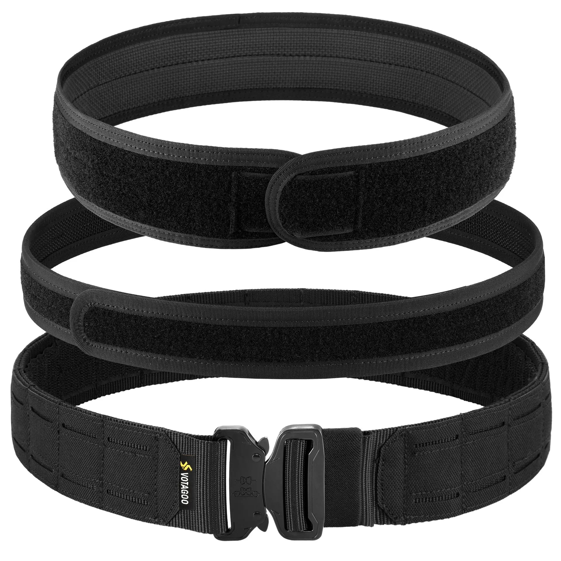 VOTAGOO tactical belt with quick-release alloy buckle in CP camouflage, black or grey-brown