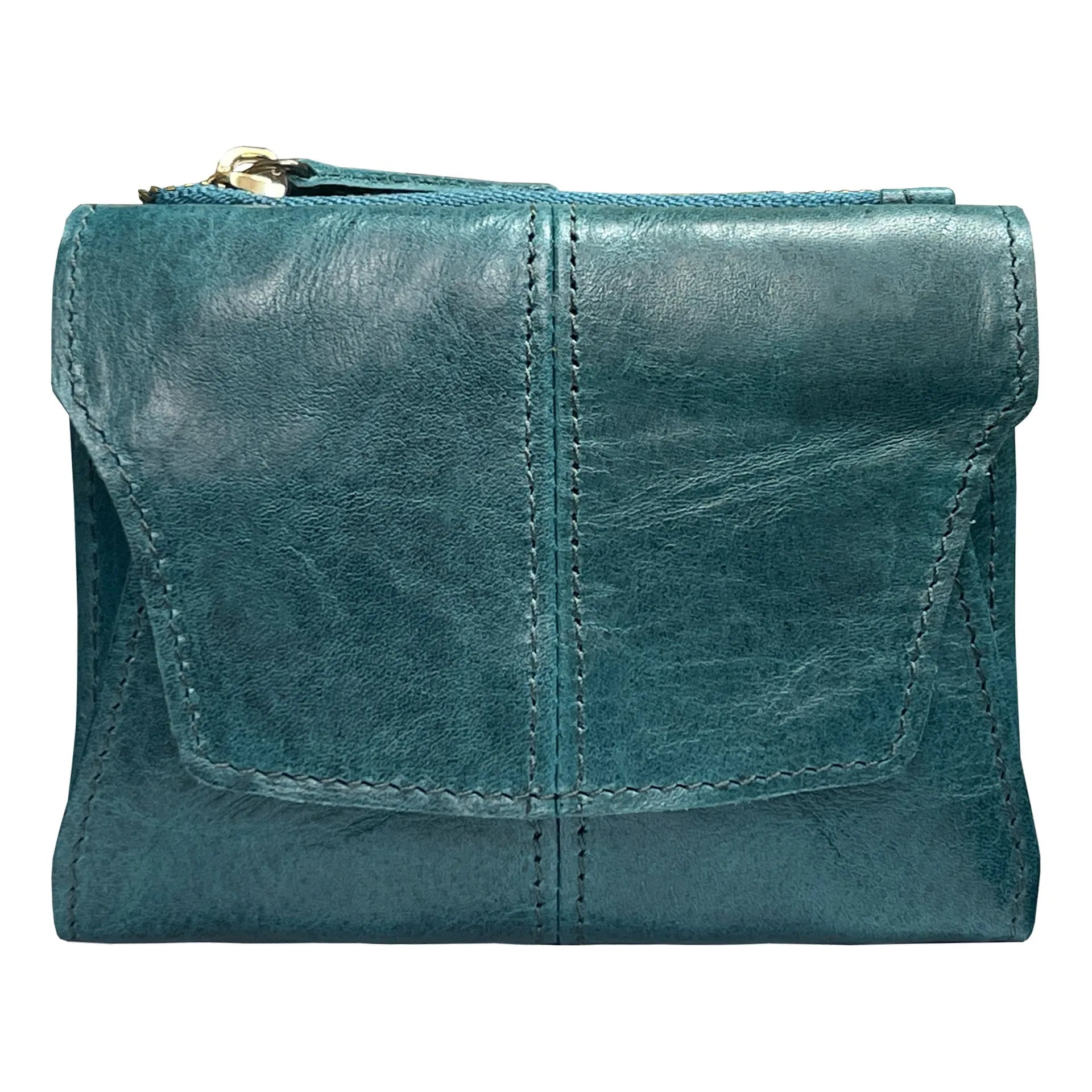Genuine cowhide leather coin purse with lock closure in a choice of six colours including black, brown and olive green.