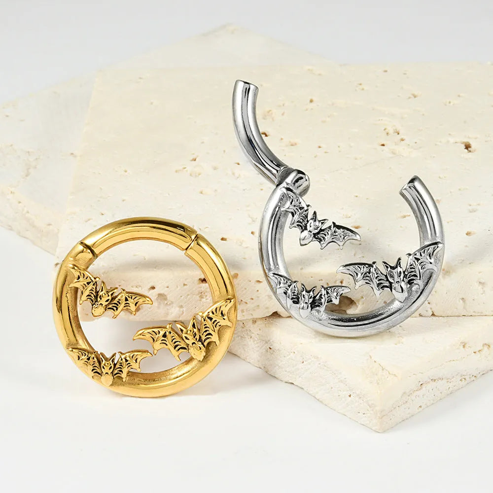 Stainless steel earrings with totem pattern design in various electroplated colours