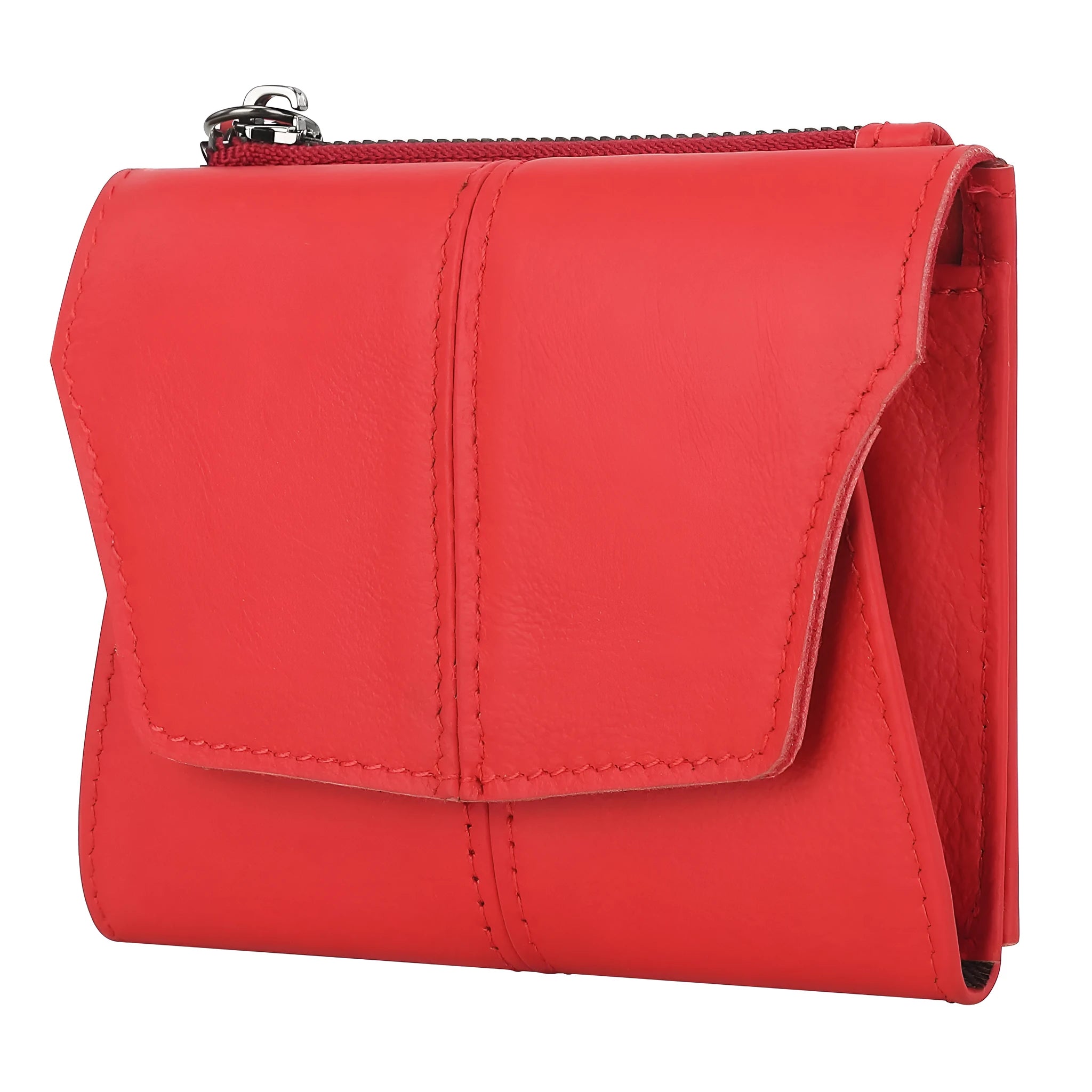 Genuine cowhide leather coin purse with lock closure in a choice of six colours including black, brown and olive green.