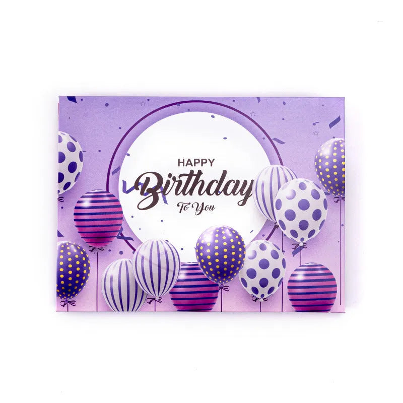 Chinese ink style three-dimensional birthday cake greeting card with hand-folded paper construction