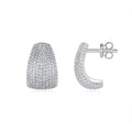 Geometric S925 sterling silver ear studs with moissanite stones for women