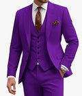 Men's slim fit three-piece suit in chemical fibre blend fabric available in multiple colours with Asian sizing
