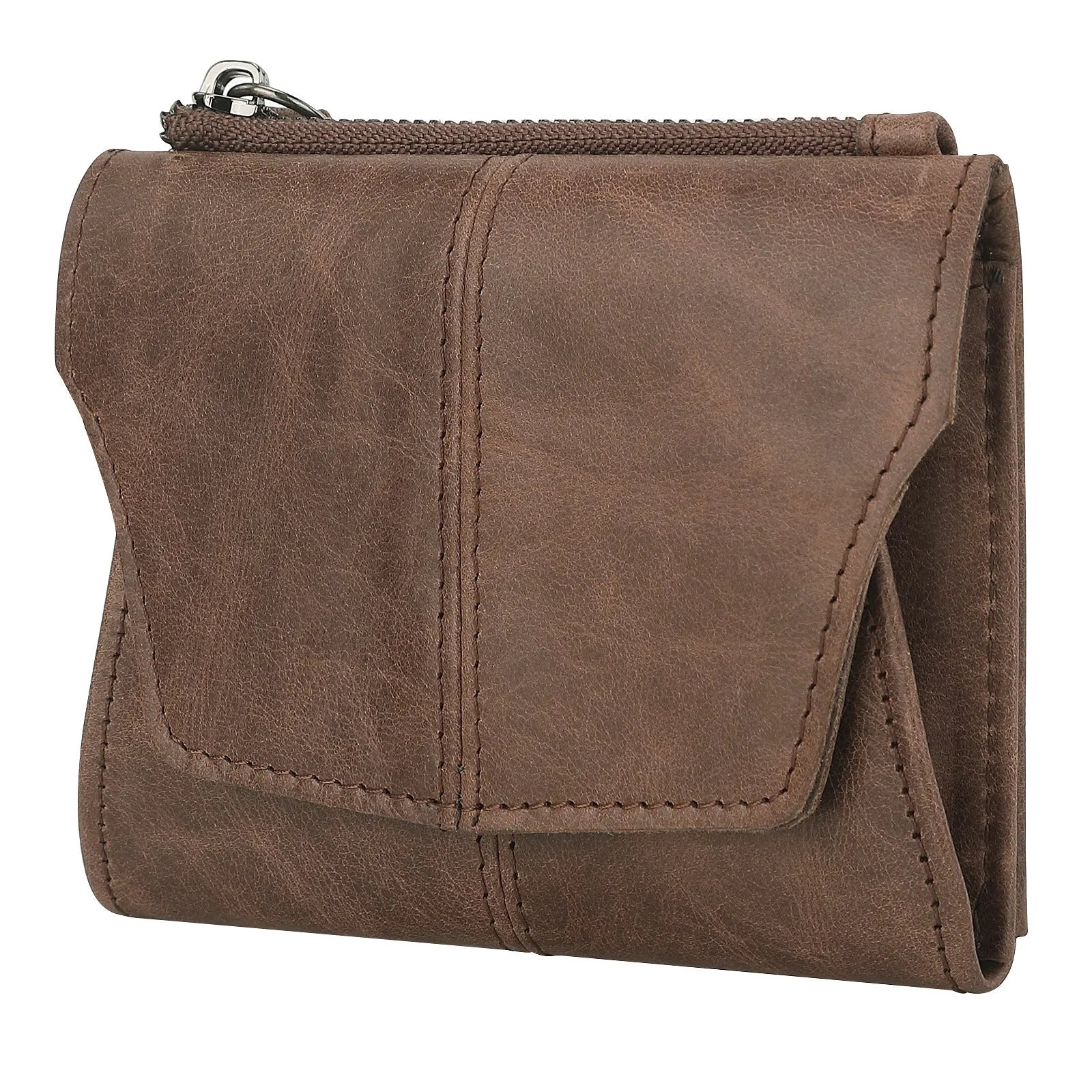 Genuine cowhide leather coin purse with lock closure in a choice of six colours including black, brown and olive green.