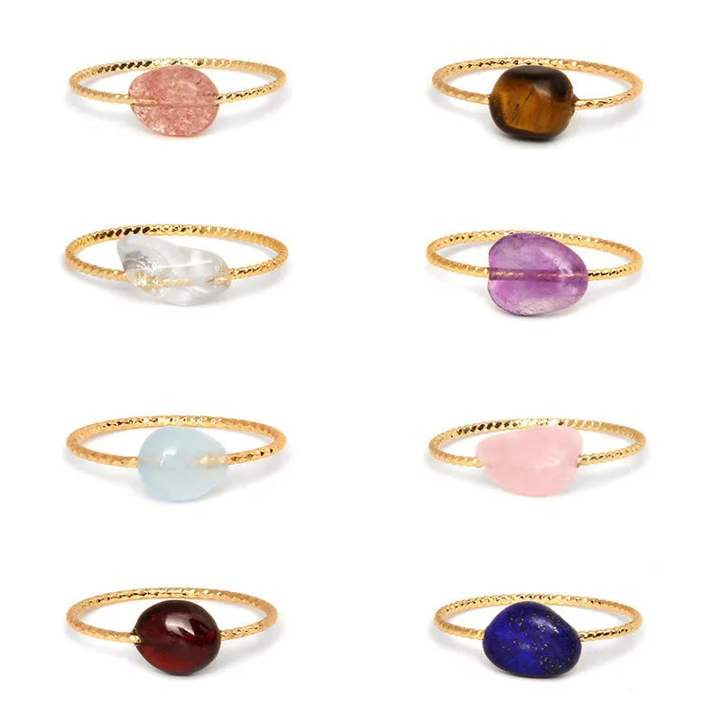 Geometric shaped agate ring for women on a hand, showing original design and coloured stone.
