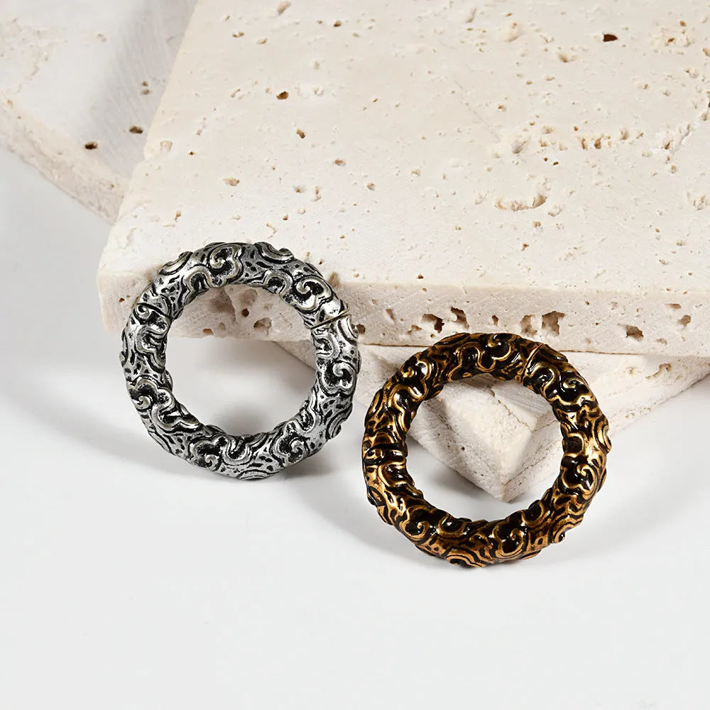 Stainless steel earrings with totem pattern design in various electroplated colours