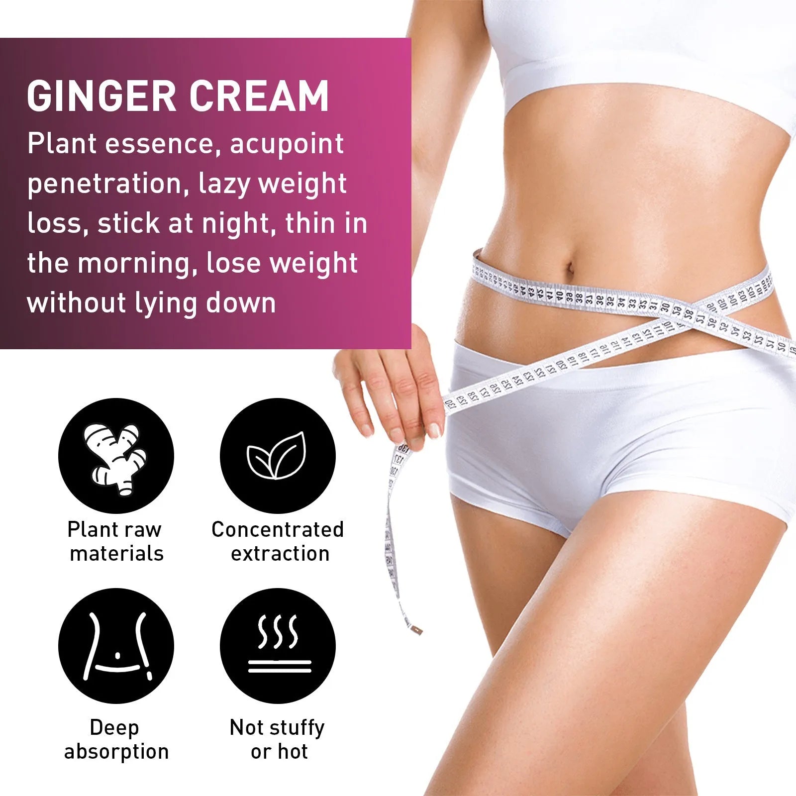 15g tube of ginger body shaping tightening cream with olive oil and hyaluronic acid