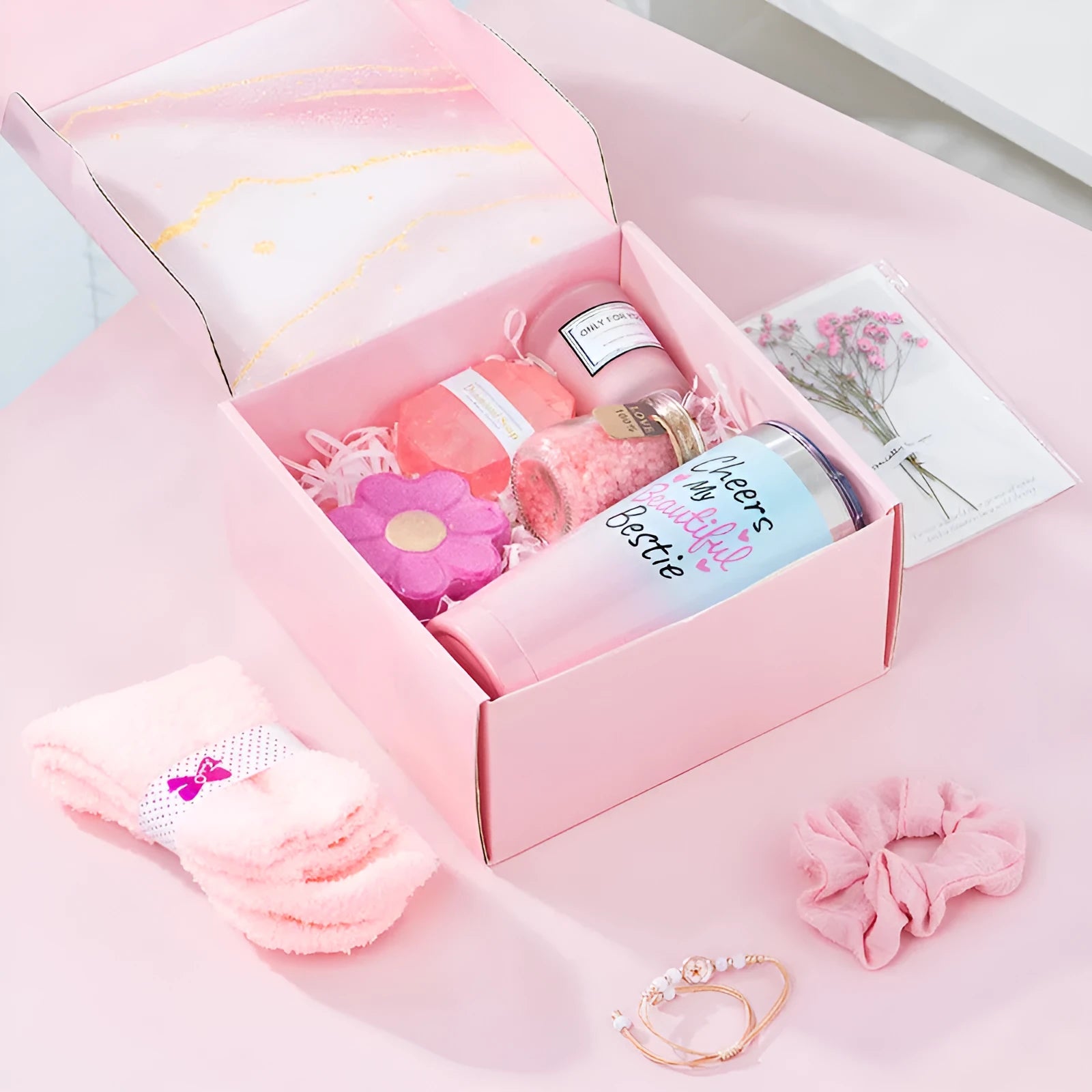 Soy wax aromatherapy candle bath set gift box with decorative suit designs in multiple colours
