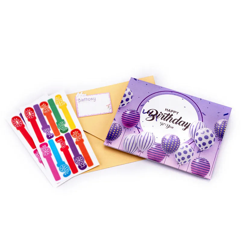 Chinese ink style three-dimensional birthday cake greeting card with hand-folded paper construction