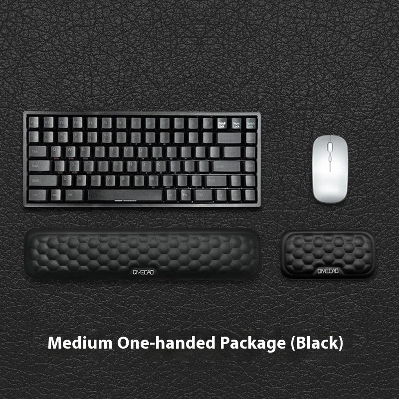 Memory cotton wrist pad for computer use in black or grey with cloth or leather options