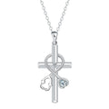 Women's cross stethoscope necklace with copper pendant and electroplated finish