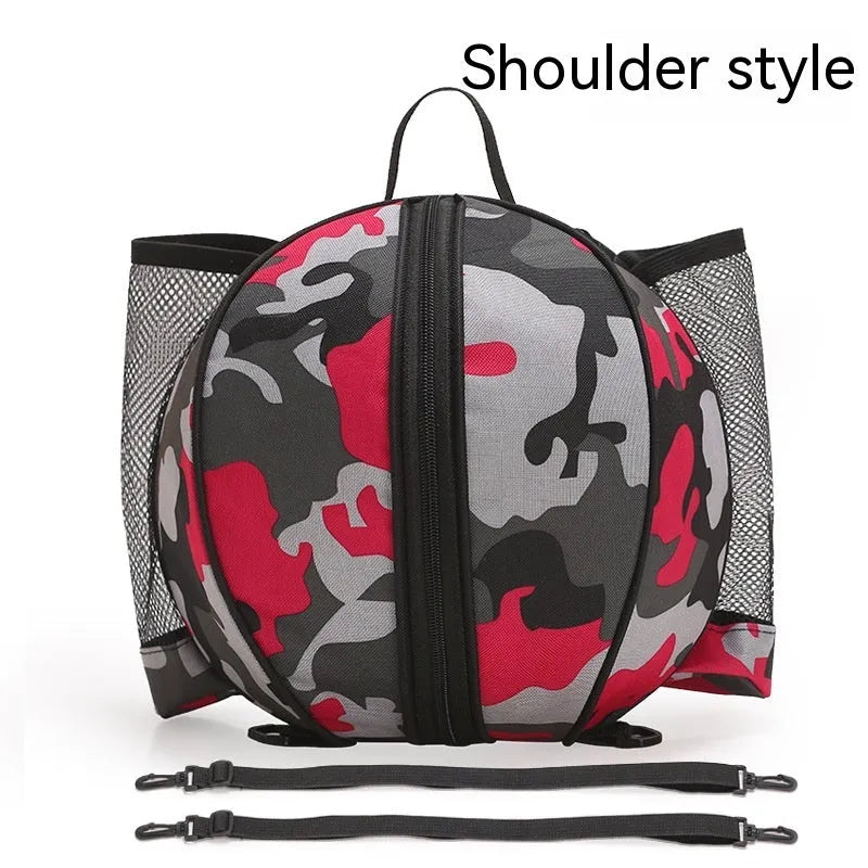 Oxford cloth basketball bag with 9L capacity showing one-shoulder and two-shoulder carrying options