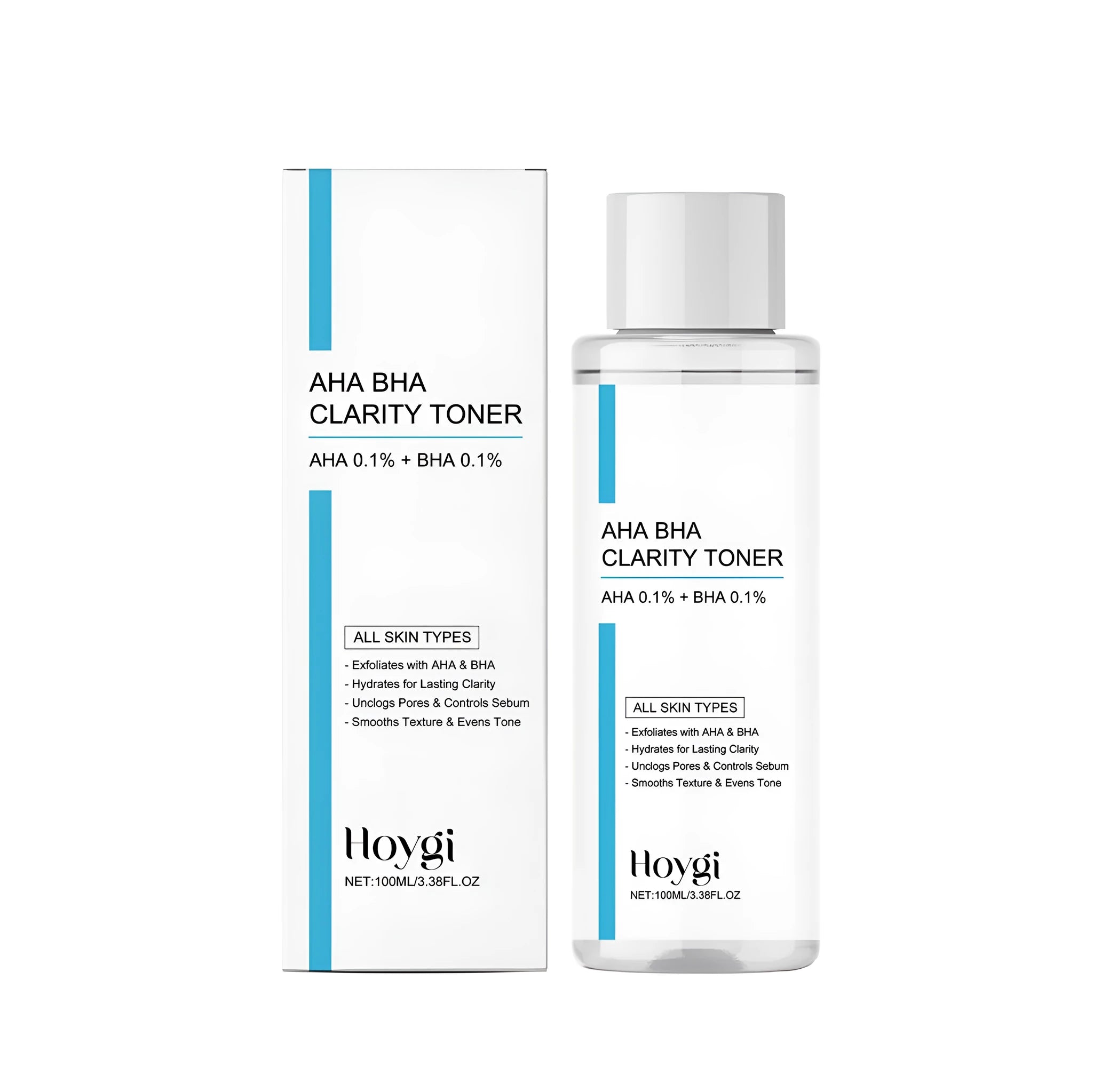 100ml bottle of exfoliating oil controlling toner with lactic acid and salicylic acid