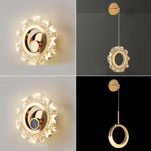High Sense minimalist modern wall lamp with white acrylic shade on a wall.