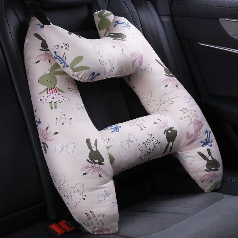 Car headrest neck pillow 55x70cm with printed pattern and pearl cotton filling