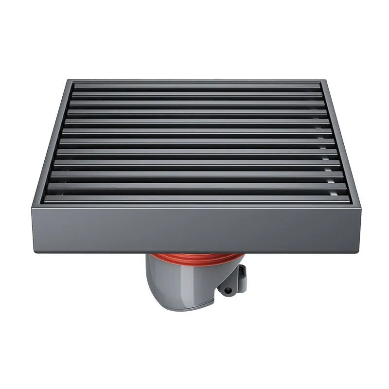 304 stainless steel courtyard deodorant floor drain with 15x15 cm gun grey square grating