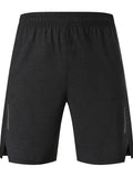 Men's forest green five-point single layer spandex casual shorts on a mid-waist