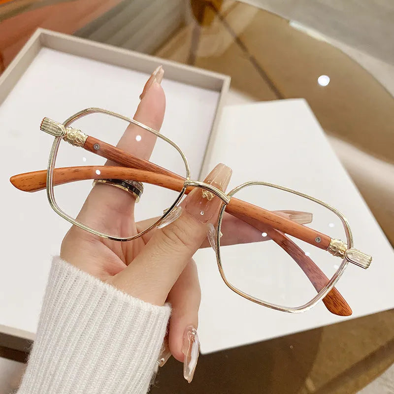 Gold alloy frame frameless trim fashion glasses with personality style design