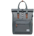 Polyester casual backpack with cover opening showing internal computer and zipper pockets