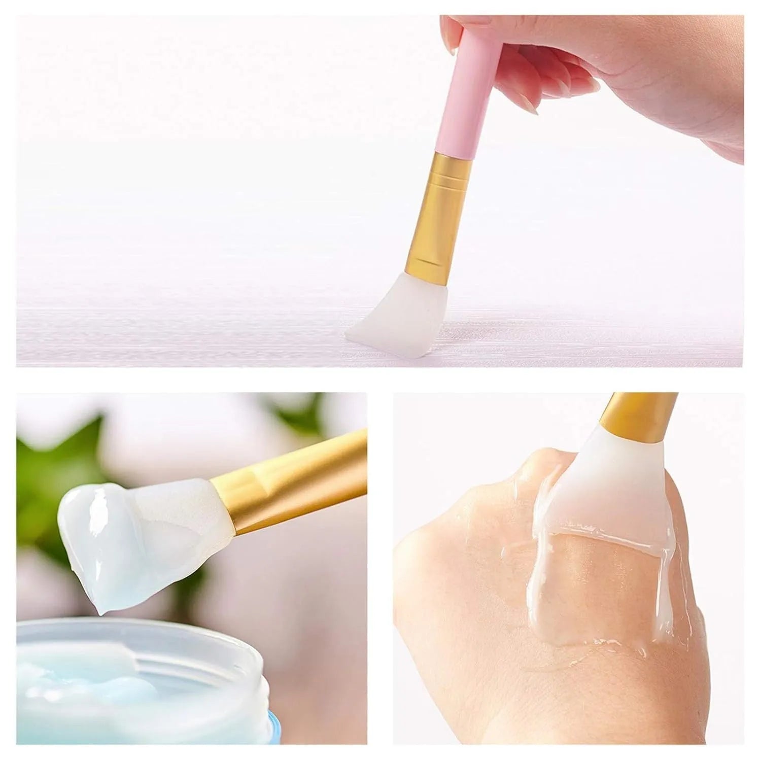 Silicone face mask applicator spatula in six colour options for clay mud and skincare application