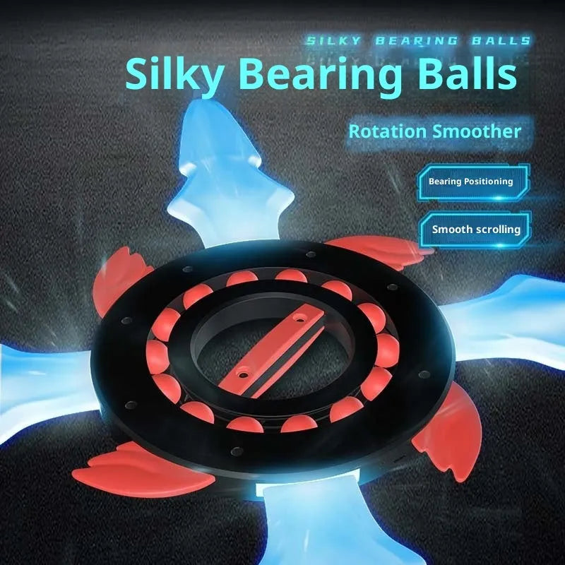 Cool light flywheel shuriken colorful luminous toy in cool black with spinning lights