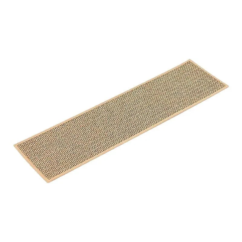Japanese-style linen-look stair mat with non-slip rubber bottom measuring 20x76cm in camel colour