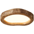 Wood grain finish circular ceiling lamp in new Chinese style design for bedroom installation