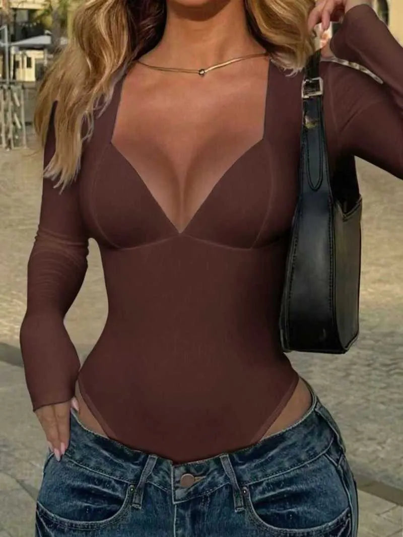 Women's solid color long sleeve blouse in white, black, and brown options, polyester fibre, sweet and spicy style