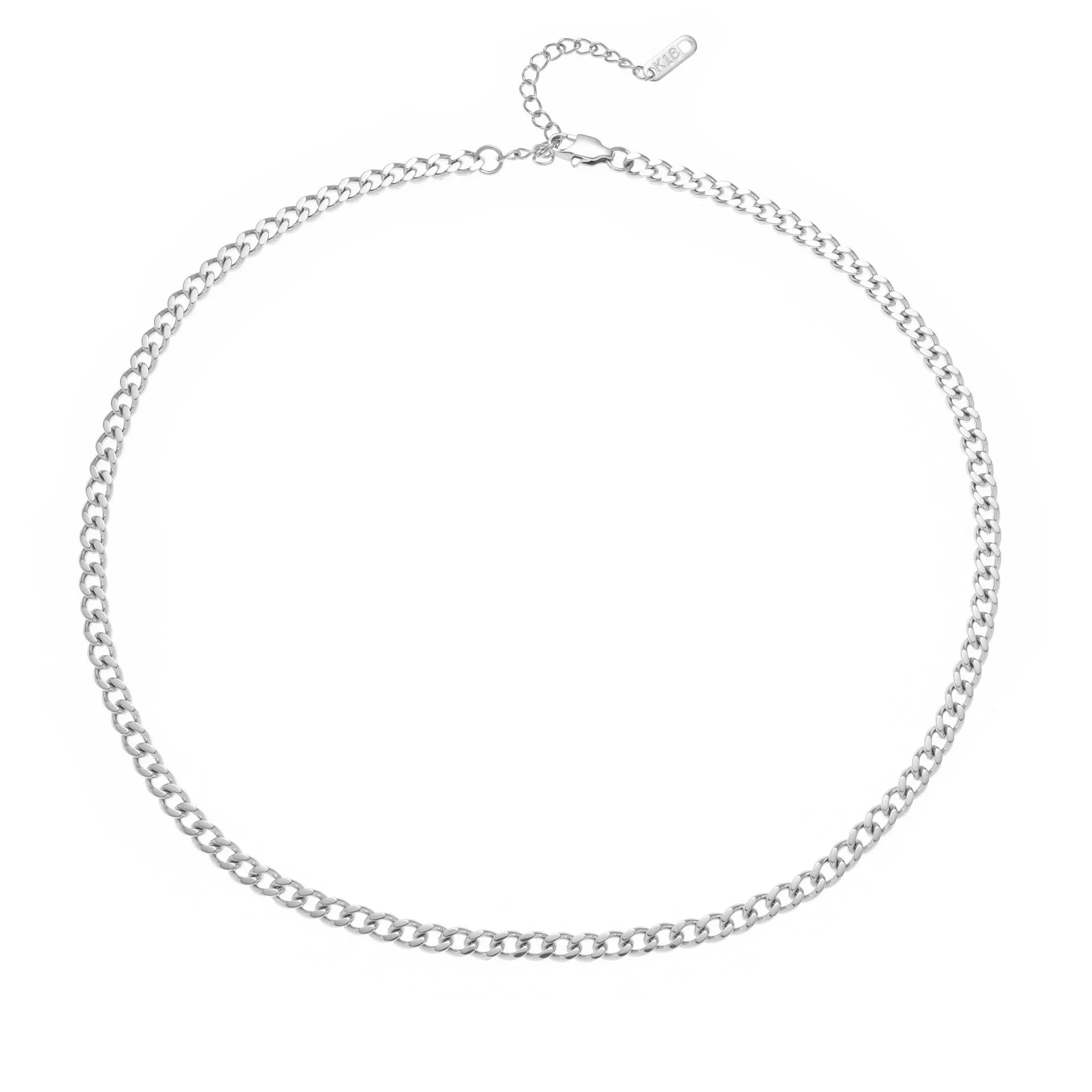 Gold titanium steel necklace with a letter A charm on a 40.5cm chain.