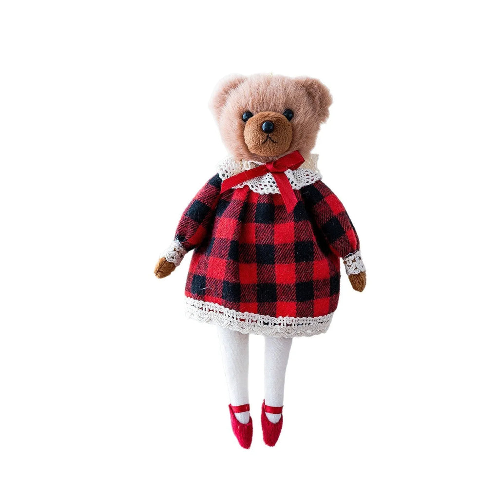 Cartoon-style cloth plush bear doll, available in gentleman bear or princess bear colour options.